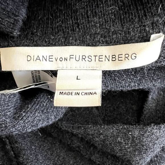 Diane Von Furstenberg REVOLVE Janeva Wrap Dress Women Large Knit Wool Cashmere - Picture 4 of 9